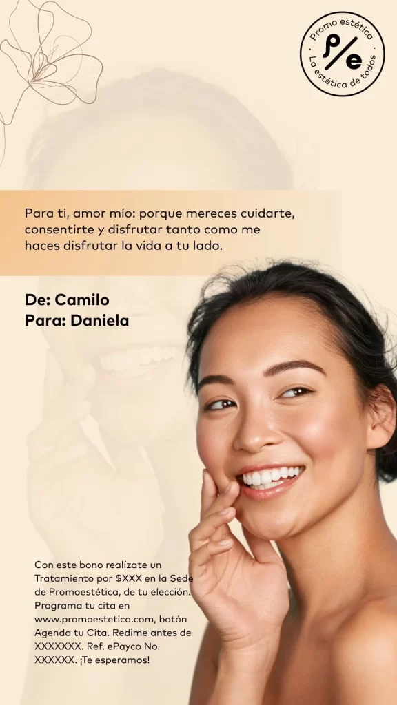 Plantilla de tarjeta personalizada de los bono de regalo en Promoestetica