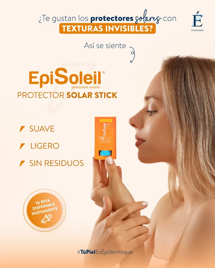 Aplicación protector solar Episoleil Stick en Promoestetica